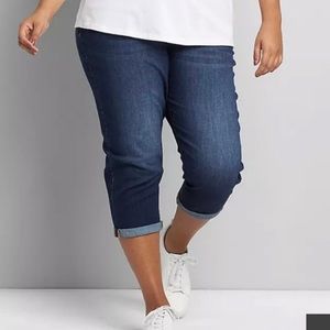 Lane Bryant mid-rise essential stretch girlfriend crop Jean.  Size 24.
